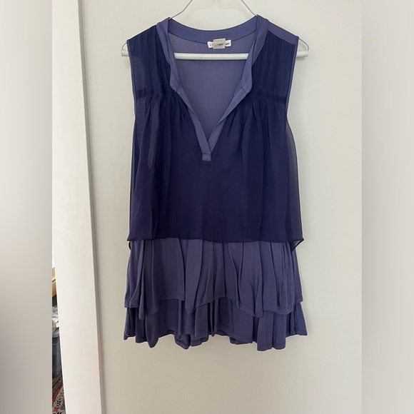 Sleeveless violet colored dressy/casual tunic tank. Cute with jeans! - Picture 1 of 3